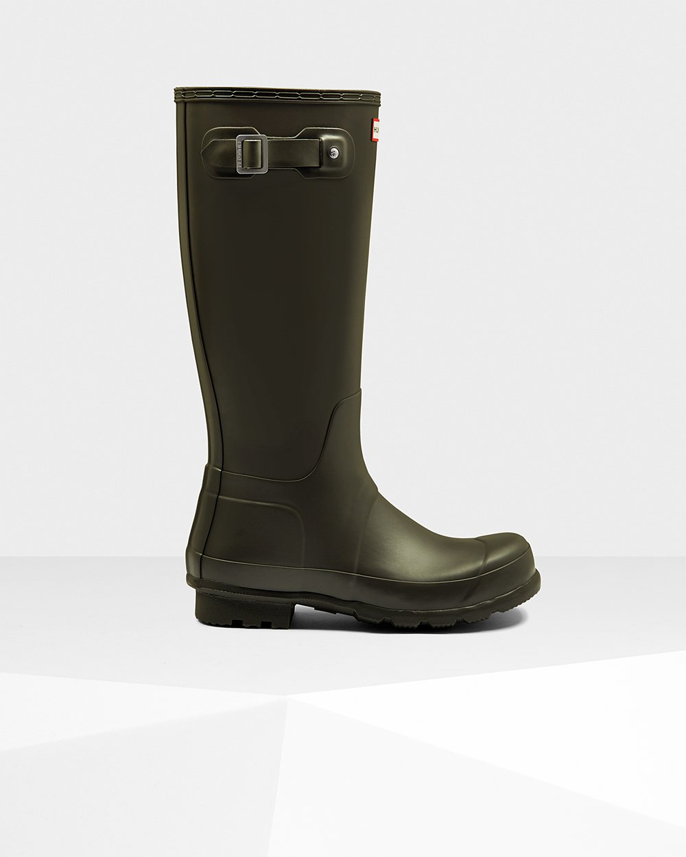 Mens Hunter Original - Tall Rain Boots Dark Olive - 4609-CVHFM